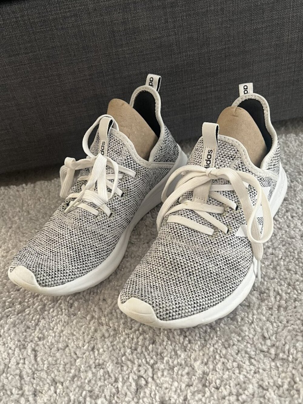 Adidas Cloudfoam Pure Linen Gray Sneakers Women's Size 7.5